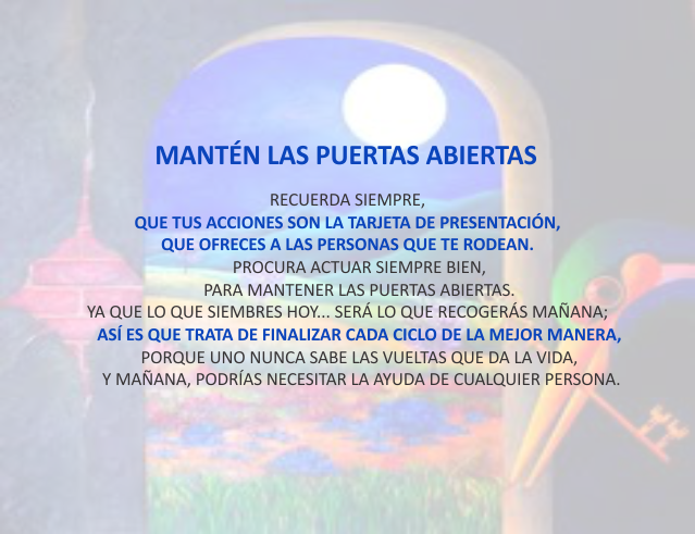 Mantén las puertas abiertas Enero 08 de 2010